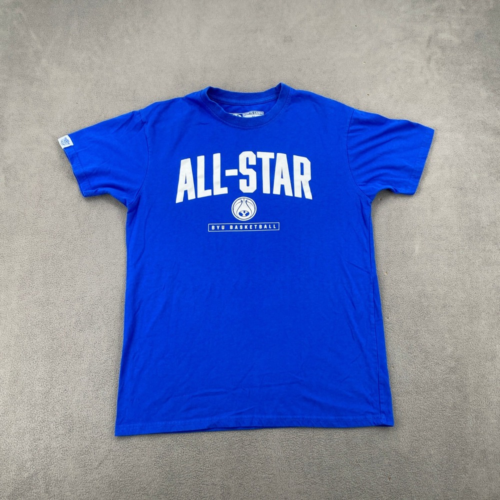 BYU Basketball All-Star Sports Camps T-Shirt Mens Medium Blue Graphic Tee 7912